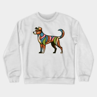 Pop art dog illustration. cubism illustration of a dog Crewneck Sweatshirt